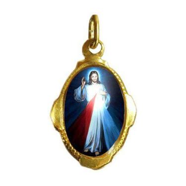 Imagem de Pingente Medalha Jesus Misericordioso Resinada - FORNECEDOR 17