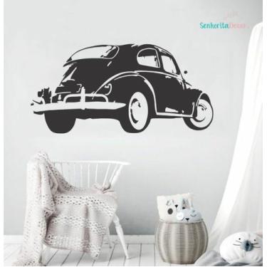 Imagem de adesivo de parede fusca clássico carros antigos - Adesivos Kigrude