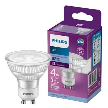 Imagem de Kit 6 Lâmpada Led Dicroica 4w 350lm Gu10 Bivolt Philips, 127/220V, BRA