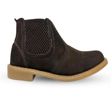 Imagem de Bota Botina Infantil Marrom Couro Legitimo - Rubim Calçados, 23, Café