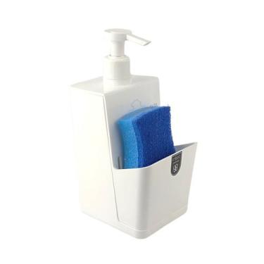 Imagem de Dispenser Porta Detergente Esponja 500ml Organizador Pia Cozinha Branc