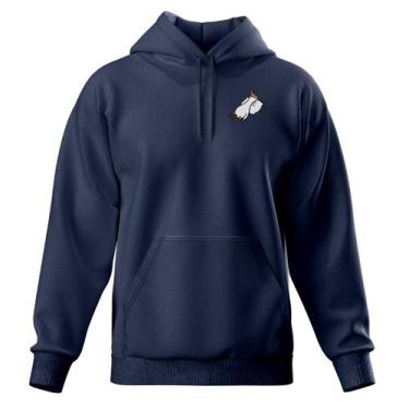 Imagem de Moletom Blusa de Frio Fechado Bolso Canguru Com Capuz Relaxado, Azul m