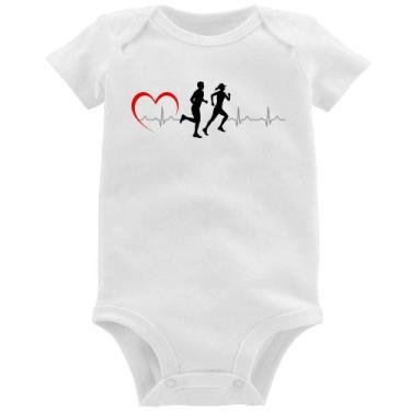 Imagem de Body Bebê Batimentos Cardíacos Corrida Coração - Foca na Moda, Branco,