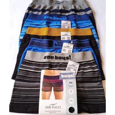 Imagem de Kit 5 Cueca Boxer Infantil Microfibra Sem Costura Zee Rucci, GG