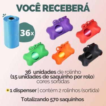 Imagem de Cata Caca Saquinho Saco Pet Refil Higiênico Para Cães Gatos Passeio - 