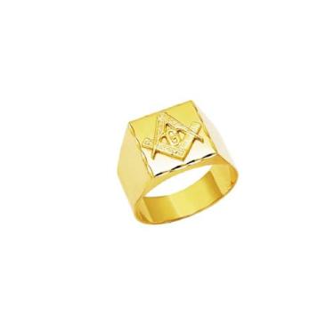 Imagem de Anel Maçom Quadrado Ouro 18k G Triangulo Maçonaria Mestre Aprendiz k7 