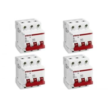 Imagem de Kit C/4 - Disjuntor Steck Din Tripolar 20A Sd63 C Sdd63C20