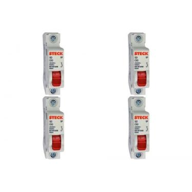 Imagem de Kit C/4 - Disjuntor Steck Din Unipolar 63A Sd61 C Sdd61C63