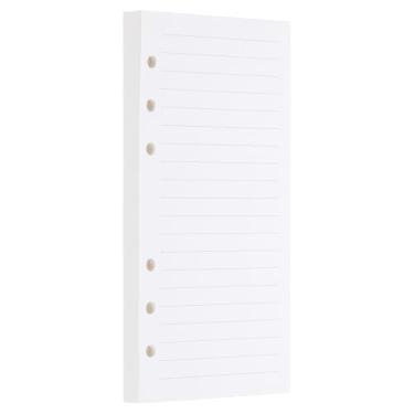 Imagem de PATIKIL Refil pautado A6 com 6 anéis, fichário de folhas soltas, inserções de planejador de papel, 80 folhas/160 páginas, forrado, branco