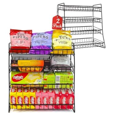 Imagem de Rack de exibição de doces, 2 unidades, organizador de doces/lanches para bancada, expositor de lanche de metal para balcão, prateleira de lanche e rack de chips, suporte de exibição de varejo, suporte