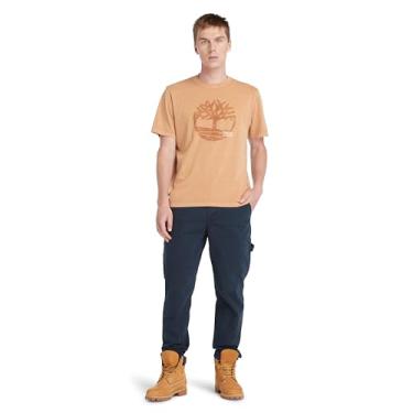 Imagem de Timberland Camiseta masculina com logotipo Merrymack River Garment Dye, Bota de trigo, 3G