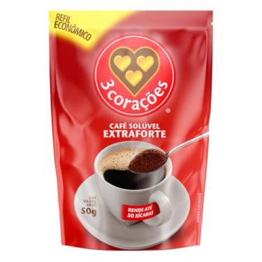 Imagem de 3 Corações Café Solúvel Em Pó Extraforte Sachê 50G Refil Econômico