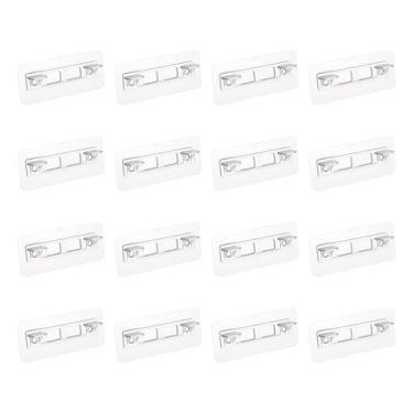Imagem de HARFINGTON 16 peças de suporte de prateleira de 100 mm/3,94" pinos de suporte de plástico adesivo com pino de prateleira clipes de prateleira para móveis estante de livros guarda-roupa armário de