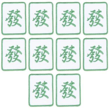 Imagem de 10 Pcs Remendos Bordados Mahjong Patch De Festa Costurar Remendos Ferro Em Remendos Costura Chinesa Em Remendos Ferro No Remendo Remendos Para Roupas Acessórios Casaco Tecido