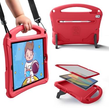 Imagem de Capa infantil Bam Bino Space Suit para iPad 9ª geração, iPad 8ª/7ª/10,2 polegadas | Capa leve com protetor de tela, alça, suporte, alça de ombro, suporte para lápis (violeta nebulosa)