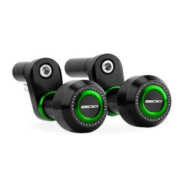 Imagem de Goxmoto Proteção contra quedas de quadro de motocicleta CNC compatível com NINJA 500 2024 2025 almofada protetora de colisão protetores de carenagem do motor acessórios Ninja500 (verde)