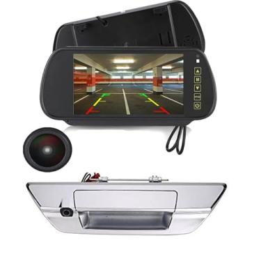 Imagem de 1280 x 720 pixels HD de substituição para câmera de estacionamento para Toyota Hilux 8 MK8 Caminhonete Masters OX AN120 AN130 Revo Recco/Invincible 50 2015-2019 (com espelho retrovisor de 17,8 cm)