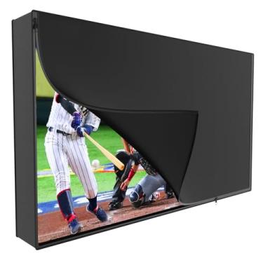 Imagem de Capa para TV externa de 139 a 55 polegadas, capa de TV à prova d'água para uso externo com zíper completo, protetores de 4 estações Oxford 600D resistentes para televisão de tela plana externa com