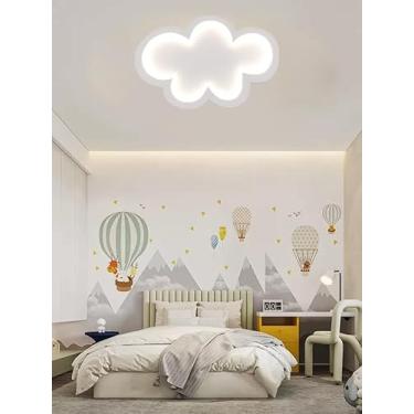 Imagem de Luminária de Teto LED em Formato de Nuvem, 26x19cm, Luz Branca Natural 4000K, para Quarto Infantil