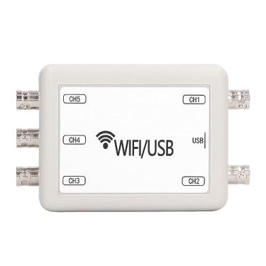 Imagem de Virtual Osciloscópio Wi -Fi USB 5 Canal Portátil Portátil PC Telefone Celular 0Hz ~ 50kHz Faixa de Frequência 150kHz Taxa de Amostragem