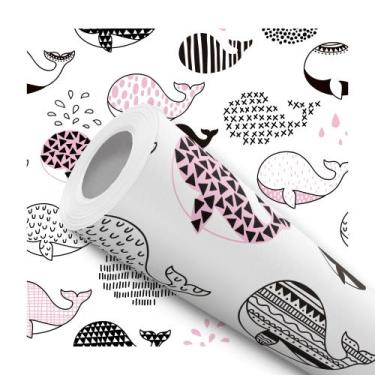 Imagem de Papel De Parede Adesivo Lavável Cozinha Floral Flores e Folhas Preto e