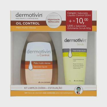 Imagem de Sabonete Líquido Dermotivin Oil Control 120ml + Sabonete Esfoliante Dermotivin Scrub 60g
