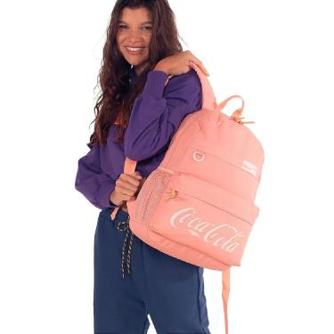 Imagem de Mochila Coca-Cola Vibes Notebook Costas Adulto Juvenil Rosa