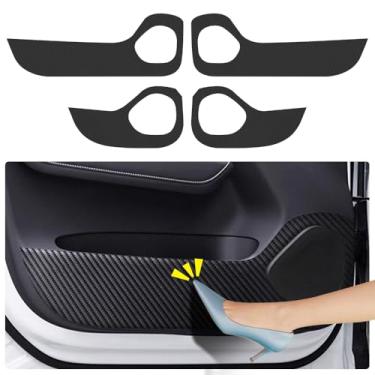 Imagem de LUNQIN Almofada antichoque para porta de carro para Volvo XC60 2018 2019 2020 2021 2022 2023 204 2025 acessórios adesivo de couro estilo fibra de carbono protetor de soleira de porta capa protetor de
