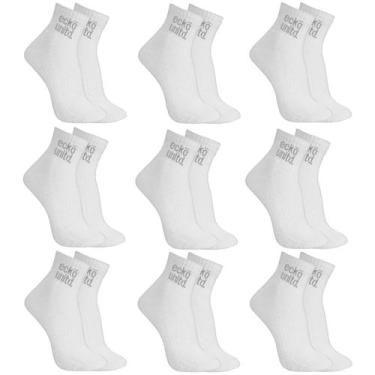 Imagem de Kit 9 Pares Meias Ecko Unltd Cano Médio Feminino, Branco, 34-38