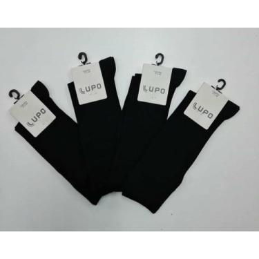 Imagem de Kit 4 Meias Social Modal Masculina Lupo 1795 Tamanho 39 a 43. Cor:Pret