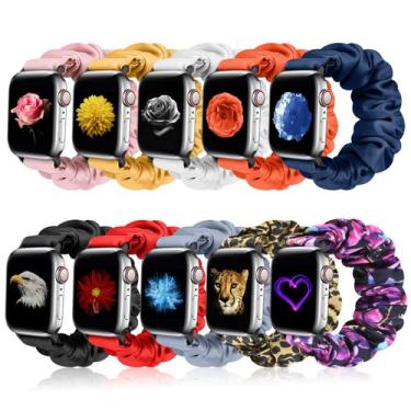 Imagem de Pulseiras Apple Watch Scrunchies - Kit com 10 Unidades para Mulheres