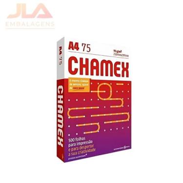 Imagem de Papel Sulfite Branco A4 500 folhas - CHAMEX - 75gx210mmx297mm