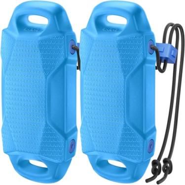 Imagem de Ehaho Para-lamas de barco, para-choques de barco para ancoragem, para-choques de pontão de EVA com corda de bloqueio integrada, adequado para robalo, esqui, bowriders e barcos de pesca (azul, 2 peças)