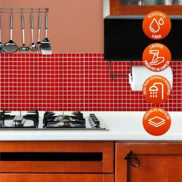 Imagem de Revestimento Pastilhas de Vidro em tons de Vermelho 300 - Inove Papéis