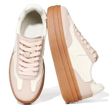 Imagem de Tscoyuki Tênis feminino: sapatos de cadarço para mulheres, tênis de plataforma moderno para mulheres, calçados femininos casuais - sapatos de caminhada femininos antiderrapantes tênis modernos