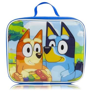 Imagem de Fast Forward Lancheira Bluey para crianças | Lancheira com isolamento azul e bingo para meninos, meninas, unissex, crianças pequenas | Lancheira reutilizável azul azul