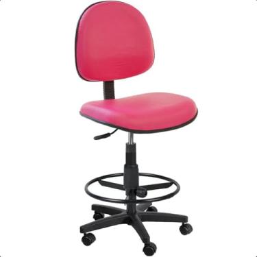 Imagem de Cadeira de Escritório Caixa Alta Balcão Recepção Executiva com Rodízios Pink Escritex - Conforto, Estilo e Funcionalidade