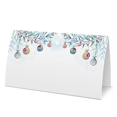 Imagem de Etiquetas de barraca de comida de Natal (pacote com 25) - Cartões de lugar para o Natal, cartões de mesa - perfeitos para cartões de Natal, mesas de banquete, etiqueta de comida de buffet, festa de