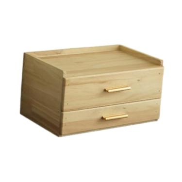 Imagem de ＫＬＫＣＭＳ Suporte para cápsula de caixa de armazenamento de mesa com duas camadas com divisores removíveis Racker de recipiente de coffee de coffee para casa, Cor de Madeira