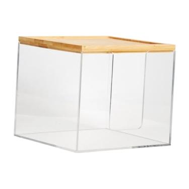 Imagem de ＫＬＫＣＭＳ Tits de papel higiênico suporte de papel higiênico bambu tampa estável clara organização clara de armazenamento de tecidos para o apartamento da