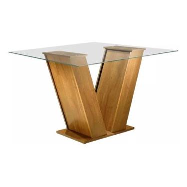 Imagem de Base Mesa Classic Sem Vidro 100% Mdf Cel Móveis, Ypê