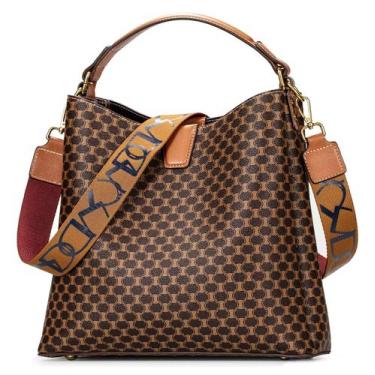 Imagem de Bolsa feminina IBFUN de couro vintage com alça superior marrom