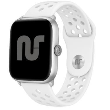 Imagem de Pulseira sport de silicone compatível com Amaz fit GTS 4 mini (BIP 2 geração) - Branca