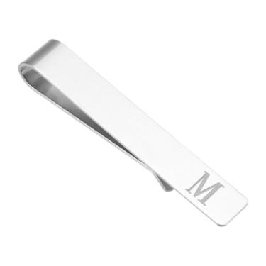 Imagem de PATIKIL Clipe de gravata inicial para homens, aço inoxidável, alfabeto, barra de gravata, clipes letras A-Z com caixa de presente preta para gravatas regulares, casamento, dia dos pais, S (US 4), Aço