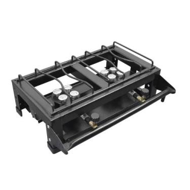 Imagem de Fogão 2 Bocas Semi Industrial Alta Pressão Preto Roa - Metalúrgica ROA