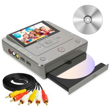 Imagem de Gravador VHS para DVD, TV para dispositivo USB ou cartão SD ou gravador HDD, smartphone WiFi para cópia de DVD/USB/SD/HDD, gravador de mídia WiFi 【Vem com 10 DVD-R gratuitos】 (cinza médio)