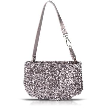 Imagem de Bolsa feminina com lantejoulas, bolsa axila, bolsa para casamento, formatura, festas, viagens (prata), Prata, One Size