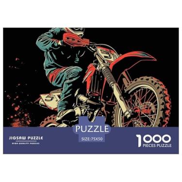 Imagem de Quebra-cabeça de motocicleta cross-country 1000 peças para adultos divertido educativo alívio de estresse decoração de casa brinquedo intelectual jogo desafio educacional 1000 peças (75 x 50 cm)