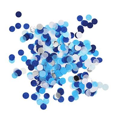 Imagem de Mybbshower Confetes De Papel Seda Para Casamento Em Azul, Branco E Prata Meninos, Festa Aniversário, Chá Bebê, Decoração Mesa, Pacote Com 5000 Unidades, 25 Mm