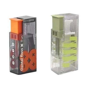 Imagem de Dispensador De Fio Dental Portátil Com 10 Peças De Palitos Descartávei